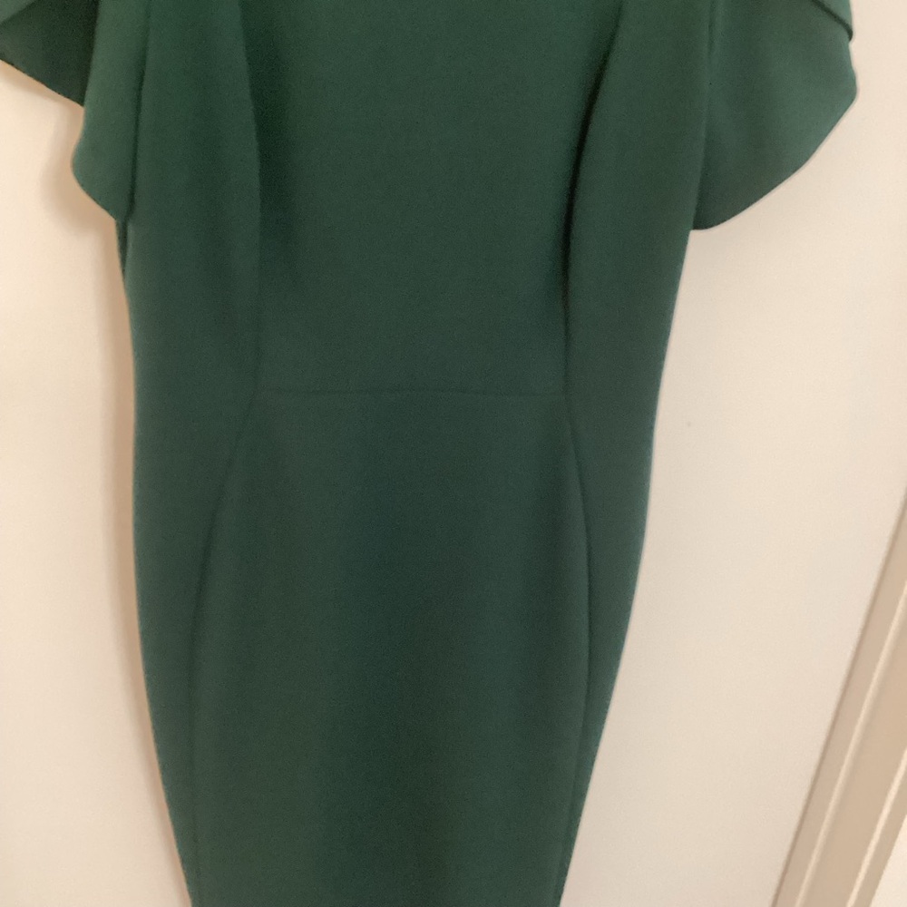 Calvin Klein Dark Green Mini Dress with tulip sleeves - Picture 5 of 5